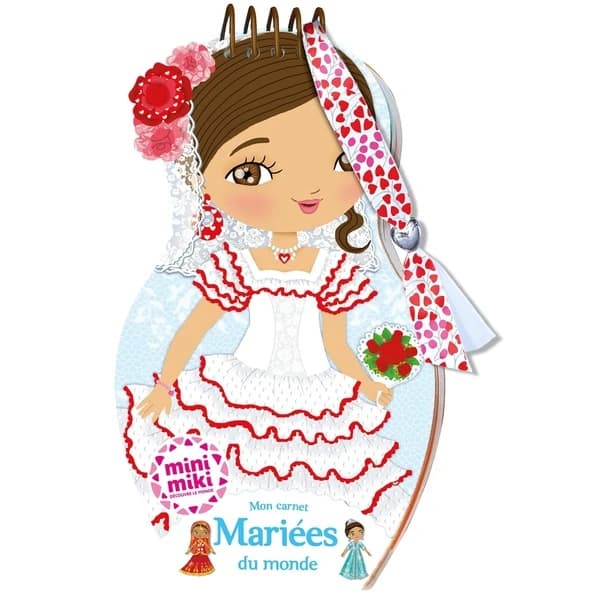 Minimiki - Carnet créatif : Mariées du monde : [Album à colorier]