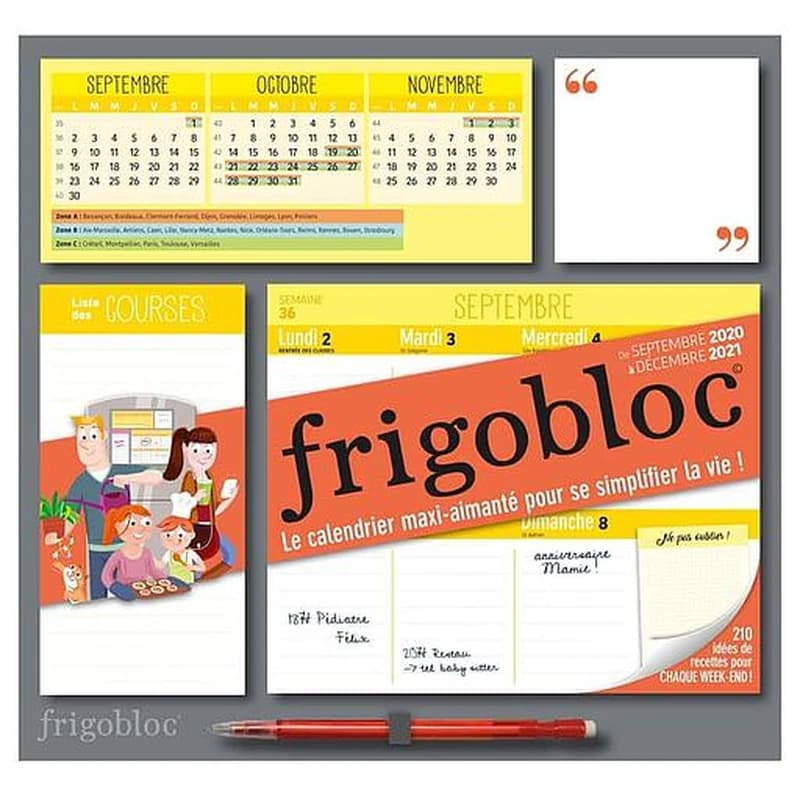 Frigobloc Le calendrier maxi-aimanté pour se simplifier la vie ! - Avec 1 criterium