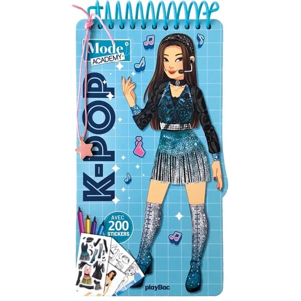 Carnet créatif mode academy K-pop : avec 200 stikers : [Autocollant]