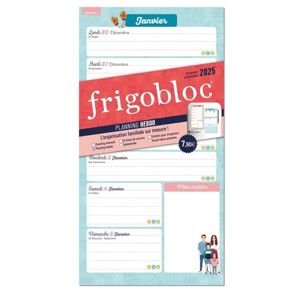 Frigobloc : Planning hebdo : L'organisation familiale sur mesure