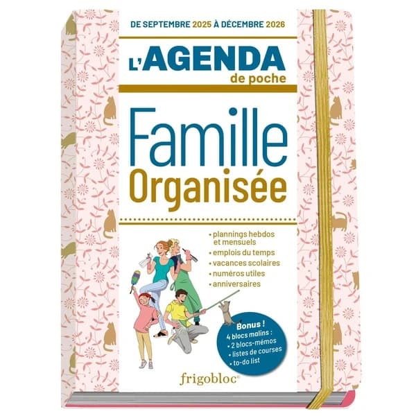 L'agenda de poche de la famille organisée : Rose (édition 2026)