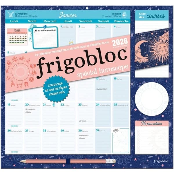 Frigobloc mensuel spécial horoscope : Avec un crayon