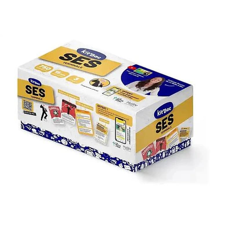 KIT'BAC SES TERMINALE - 350 CARTES, 750 QUESTIONS ET UN MOIS D'ABONNEMENT A L'APPLI LA BOITE A BAC P