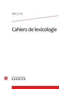 Cahiers de lexicologie n.43 : 1983-2