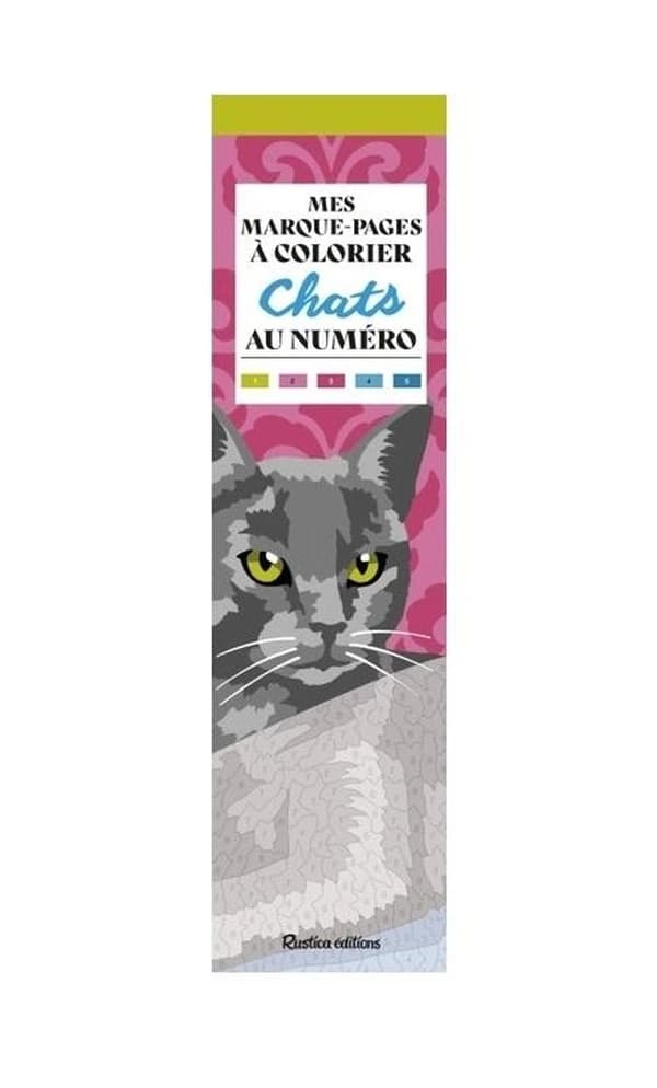 Mes marques-pages à colorier au numéro : Chats