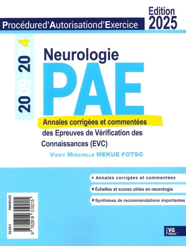 PAE annales evc corrige neurologie (édition 2025)
