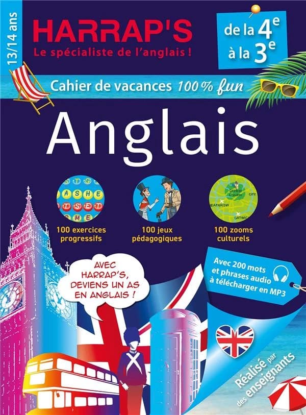 Harrap's Cahier de vacances : Anglais ; De la 4e à la 3e
