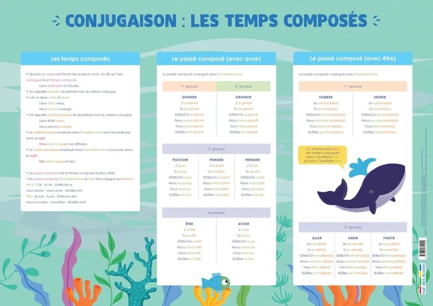 Les posters de l'école : conjugaison : les temps composés : [Panneau didactique ]
