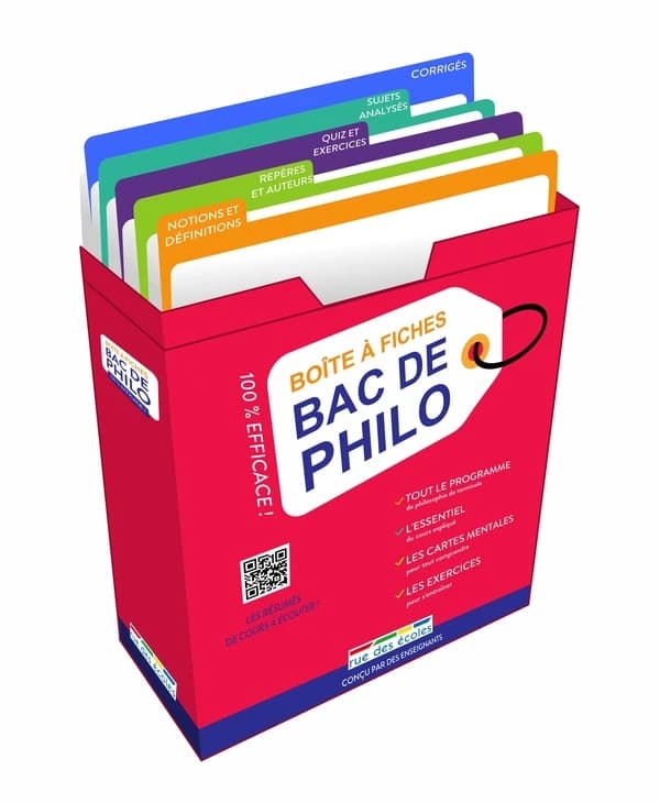 Boîte à fiches bac philosophie : 100 fiches pour réussir !