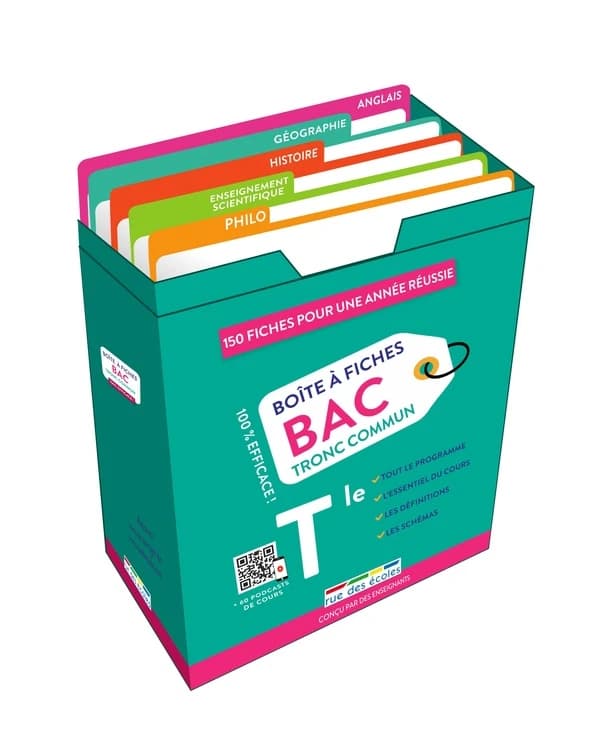 Boîte à fiches : Bac : Tronc commun ; 150 fiches pour une année réussie