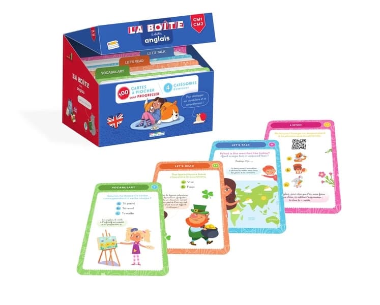 La boîte à défis Anglais : CM1-CM2 ; 100 cartes à piocher pour progresser
