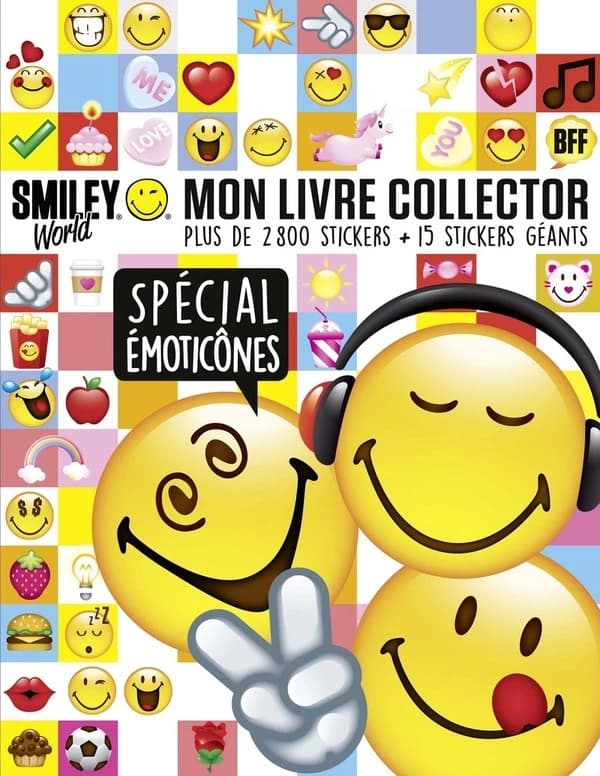 Mon livre collector : spécial émoticônes : plus de 2800 stickers + 15 stickers géants : [Autocollant]