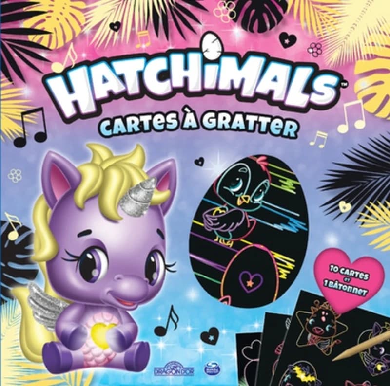 Hatchimals Cartes à gratter - Avec 10 cartes, 1 bâtonnet