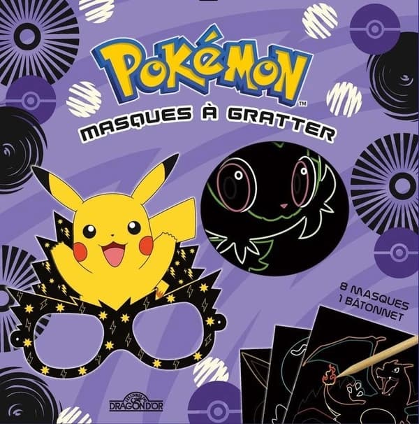 Masques à gratter : Pokémon : [Album à colorier]