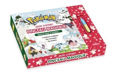 Mon coffret pinceau magique : Pokémon : spécial Noël à Pandéa ! : + stickers : [Album à colorier]