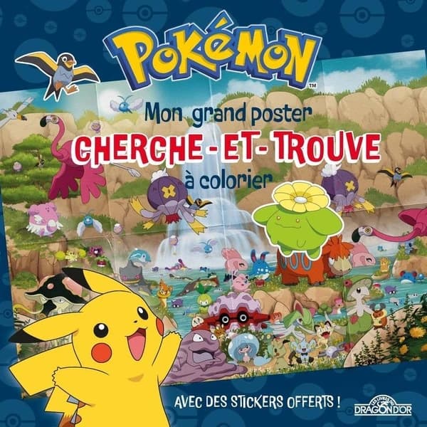 Mon grand poster cherche-et-trouve à colorier : Pokemon : [Album à colorier]