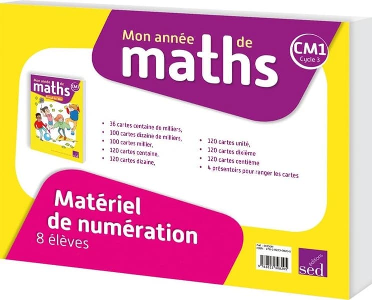 MON ANNEE DE MATHS : CM1 ; matériel de numération pour 8 élèves