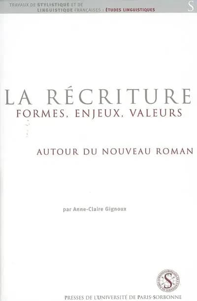 La récriture : formes, enjeux, valeurs autour du nouveau roman