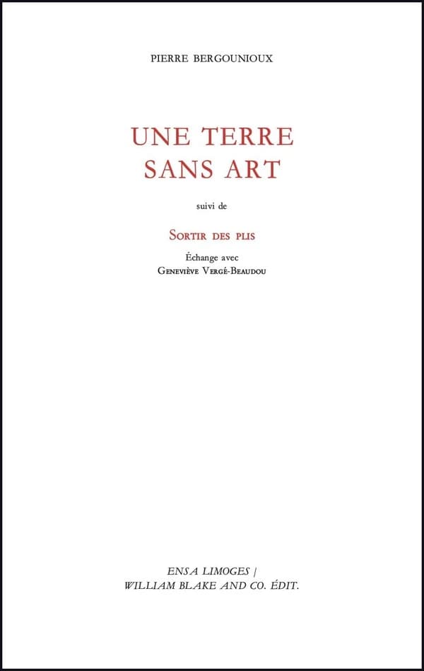 Une terre sans art
