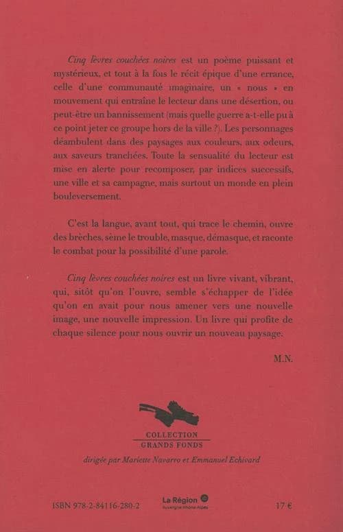 Cinq lèvres couchées noires