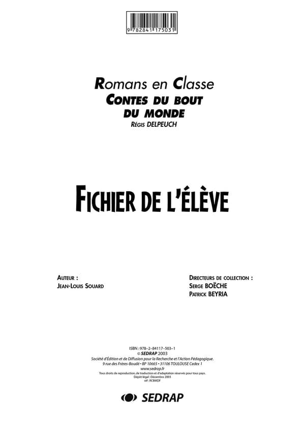 Contes du bout du monde ; fichier de l'élève