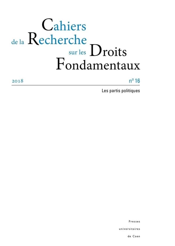 Cahiers de la Recherche sur les Droits Fondamentaux, n° 16