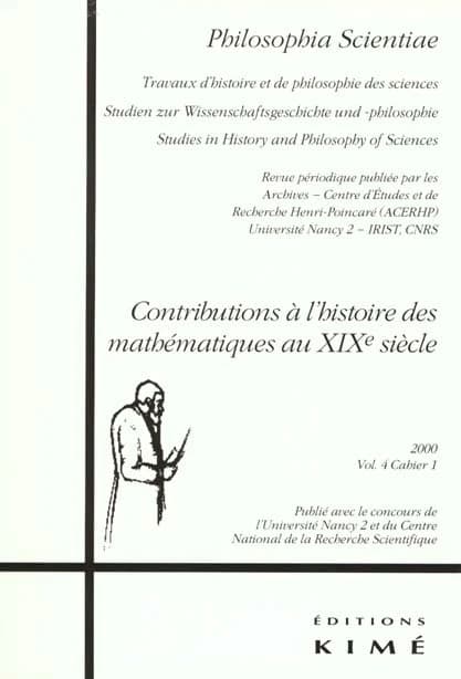 Contributions à l'histoire des mathématiques au XIXé siècle (édition 2000)