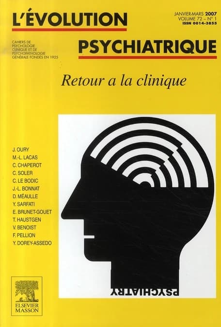 REVUE L'EVOLUTION PSYCHIATRIQUE n.72