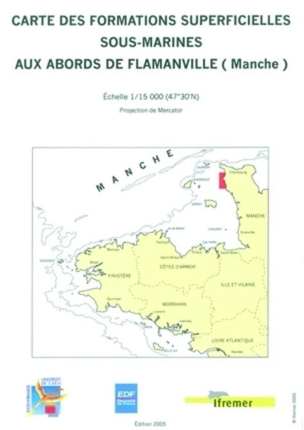 Carte des formations superficielles sous-marines aux abords de Flamanville : Manche