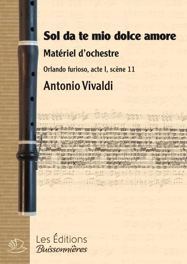 Sol da te mio dolce amore, materiel d'orchestre, extrait opera orlando furioso d'Antonio Vivaldi