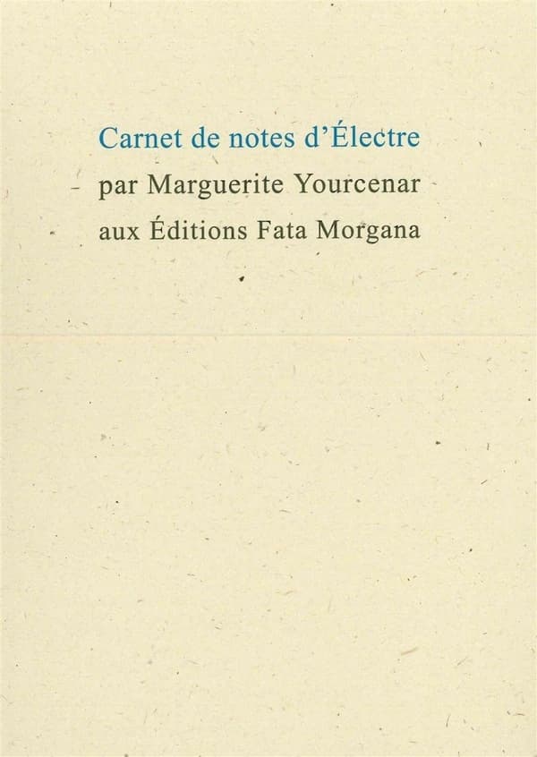 Carnet de notes d'"Électre"