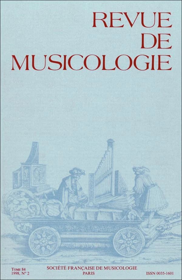 REVUE DE MUSICOLOGIE n.84.2