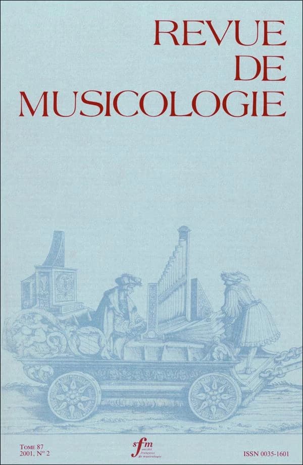 REVUE DE MUSICOLOGIE n.87.2
