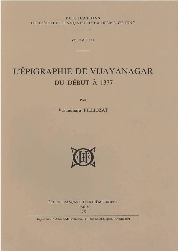 L'épigraphie de Vyayanagar du début à 1377