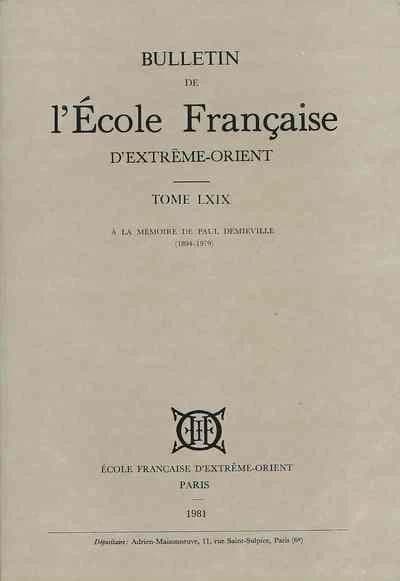 Bulletin EFEO : Numéro spécial : mélanges à la mémoire de Paul Demieville (1894-1979)