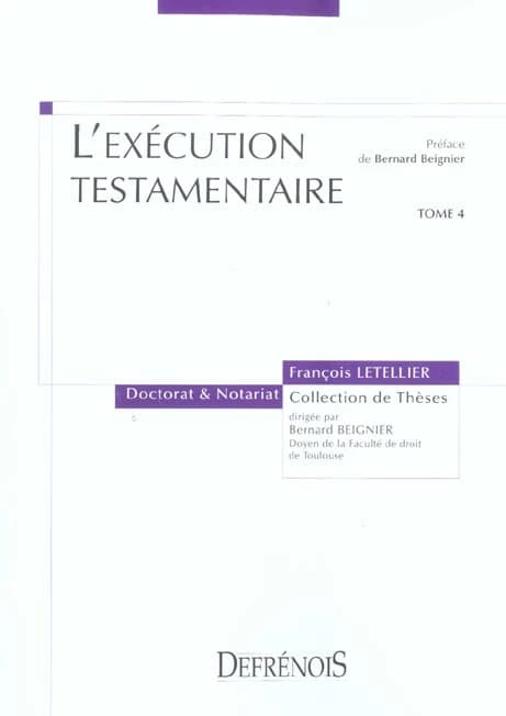 L'exécution testamentaire