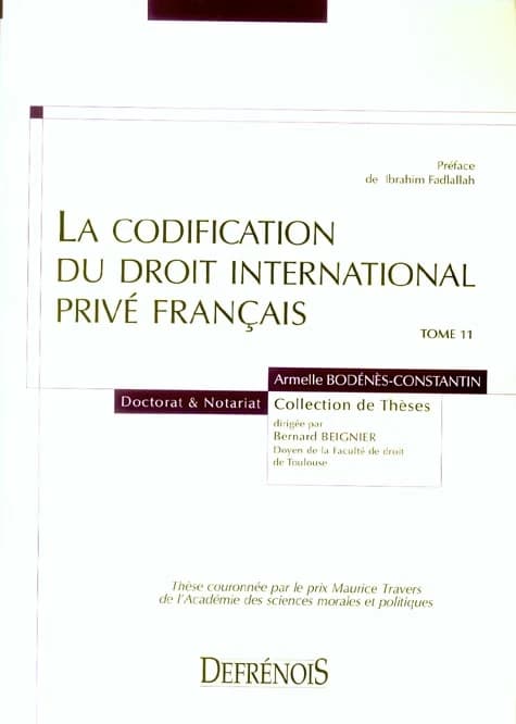 La codification du droit international privé français