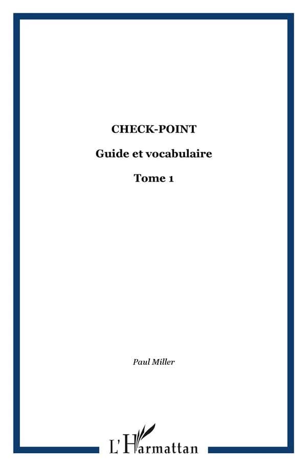 Check-point Tome 1 ; guide et vocabulaire