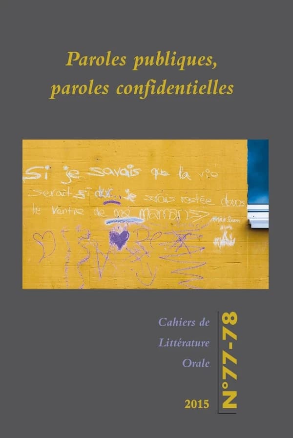 Cahiers de littérature orale, n° 77-78
