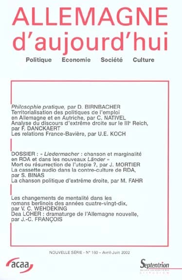 Allemagne d'aujourd'hui n.160