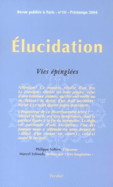 Elucidation : Vies épinglées. No. 10