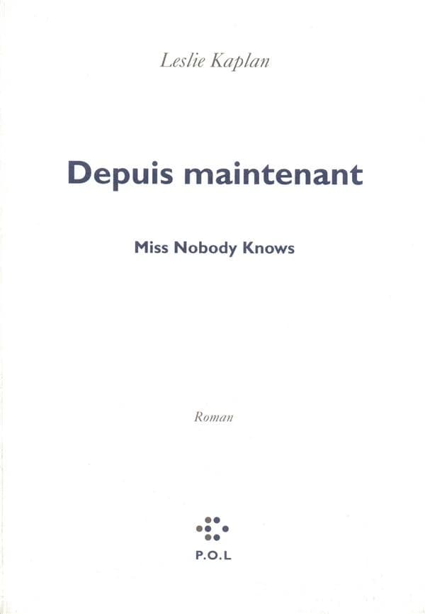 Miss Nobody Knows : roman