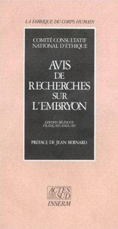 Avis de recherches sur l'embryon