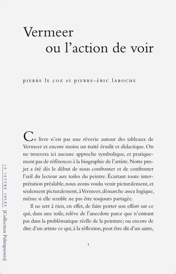 Vermeer ou L'action de voir