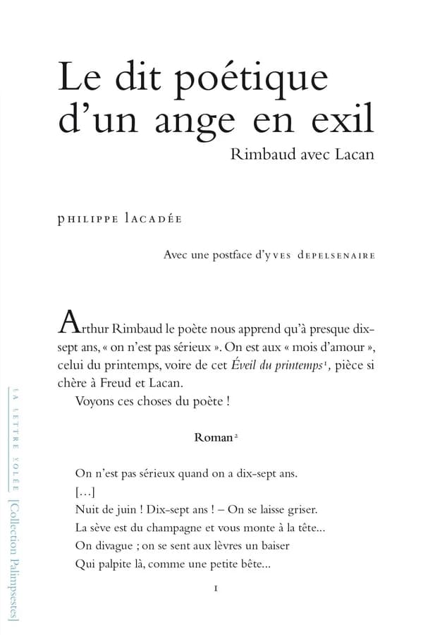Le dit poétique d'un ange en exil : Rimbaud avec Lacan
