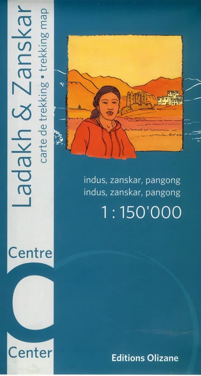 Carte Ladakh-Zanskar centre ; Indus, Zanskar, Pangong