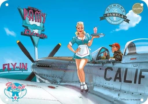 Pin-up wings : Pamdiner : plaque métallique