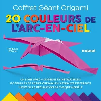 Géant origami : 20 couleurs de l'arc-en-ciel