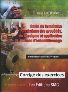 Outils de la maîtrise statistique des procédés, du six sigma et application de normes d'echantillonnage ; corrigé des exercices