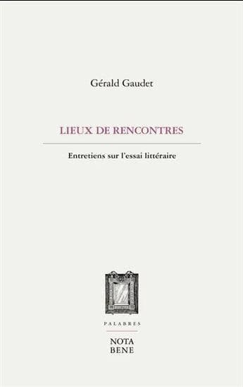 Nos lieux de rencontre : Entretiens sur l'essai littéraire